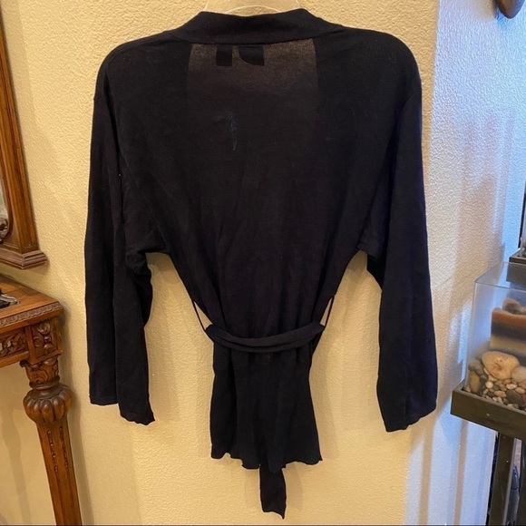 NWT~Women Navy Cardigan Tie Waist Sweater Size Small - Picture 5 of 8